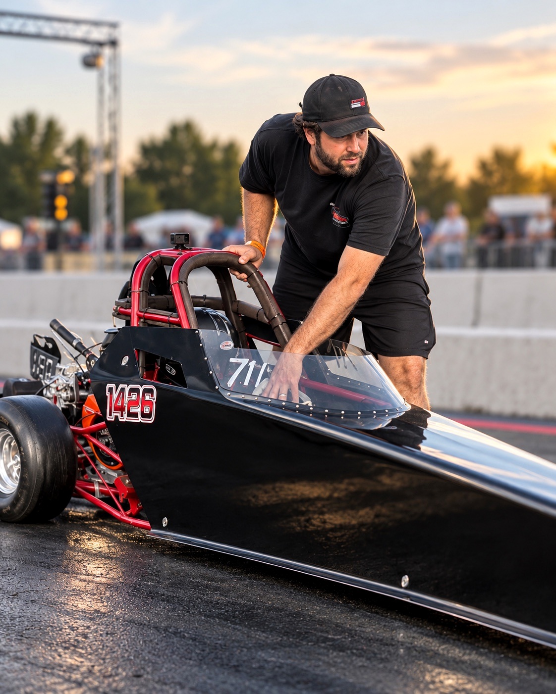 Mike James at the track