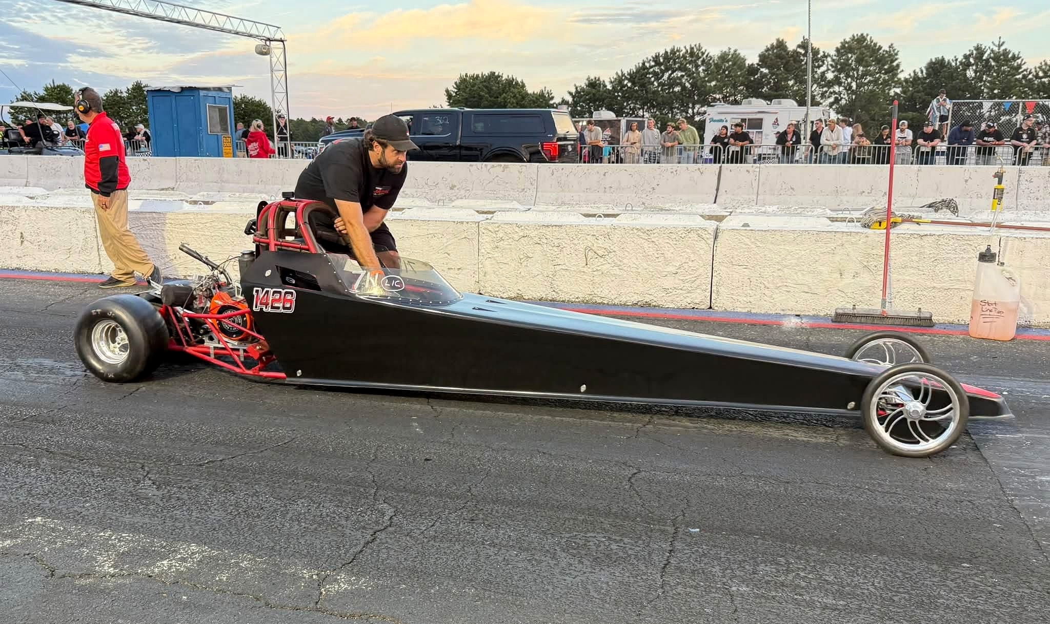 Natalie James Mike Bos Junior Dragster at the track