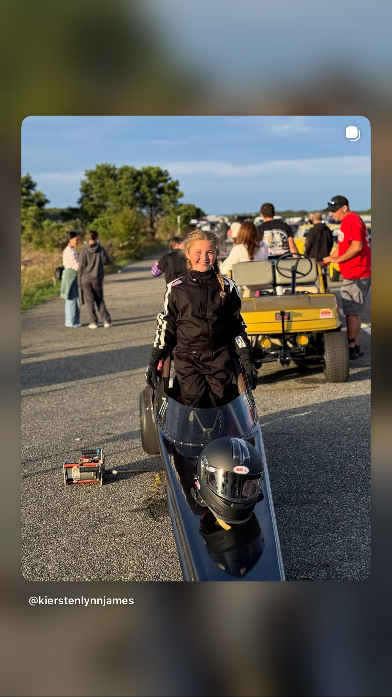 Natalie James with her Junior Dragster
