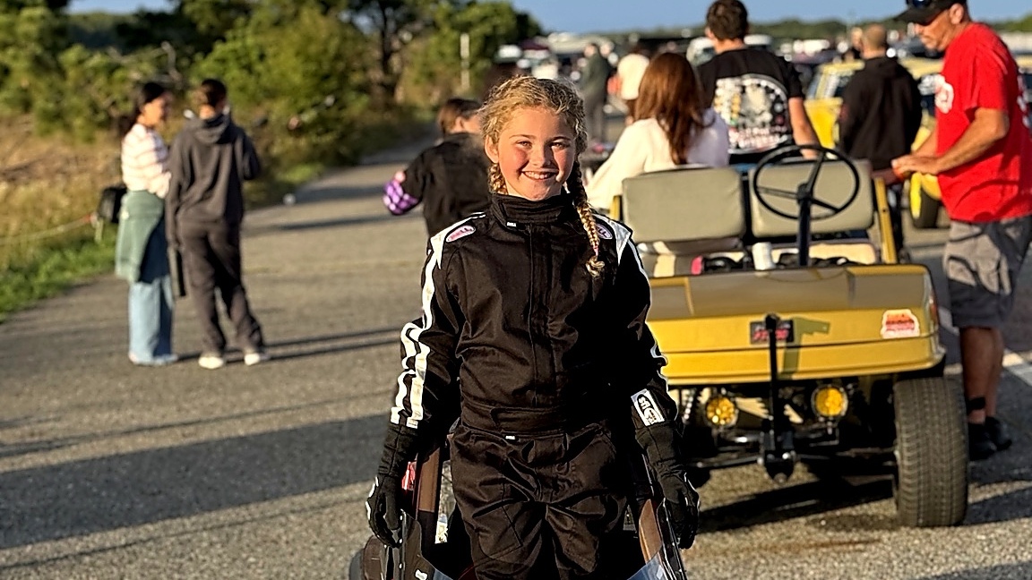 Natalie James with her Junior Dragster